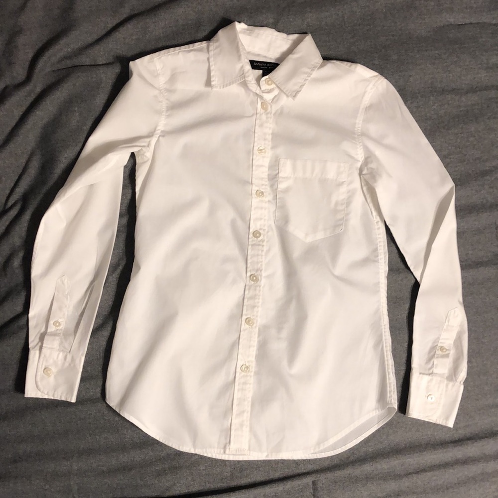 Banana Republic Crisp White Dillon Shirt, Size XXS